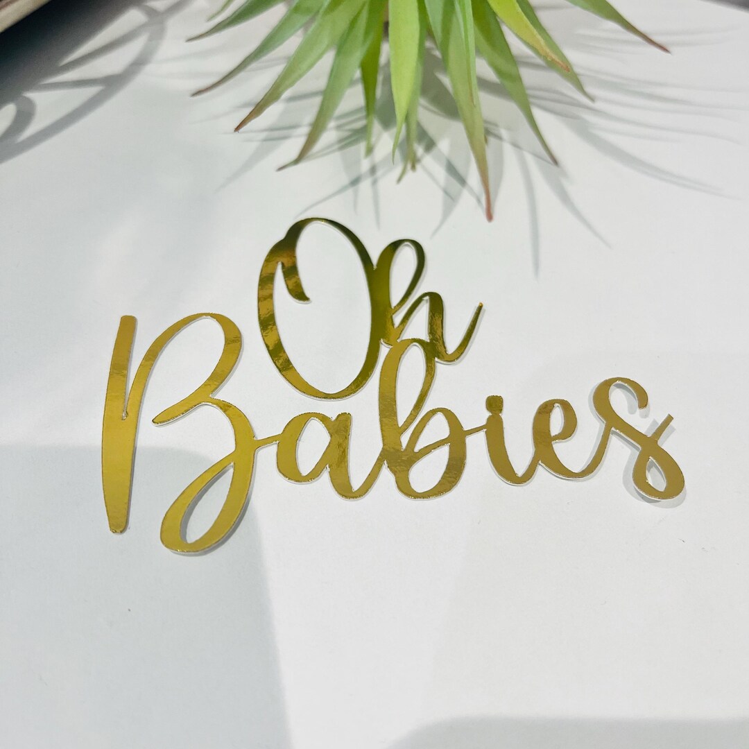 SYESQL Twins Baby Shower Decorations - 'Oh Babies' Gold Balloon & Banner Set For Gender Reveal & Newborn Parties