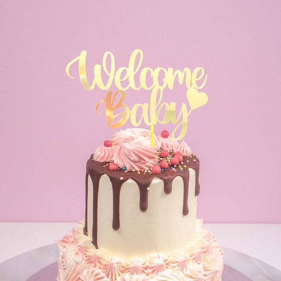 Welcome baby cake topper, welcome home cake topper, baby shower decoration, baby shower cake topper