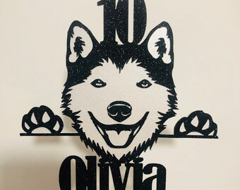 husky cupcake toppers