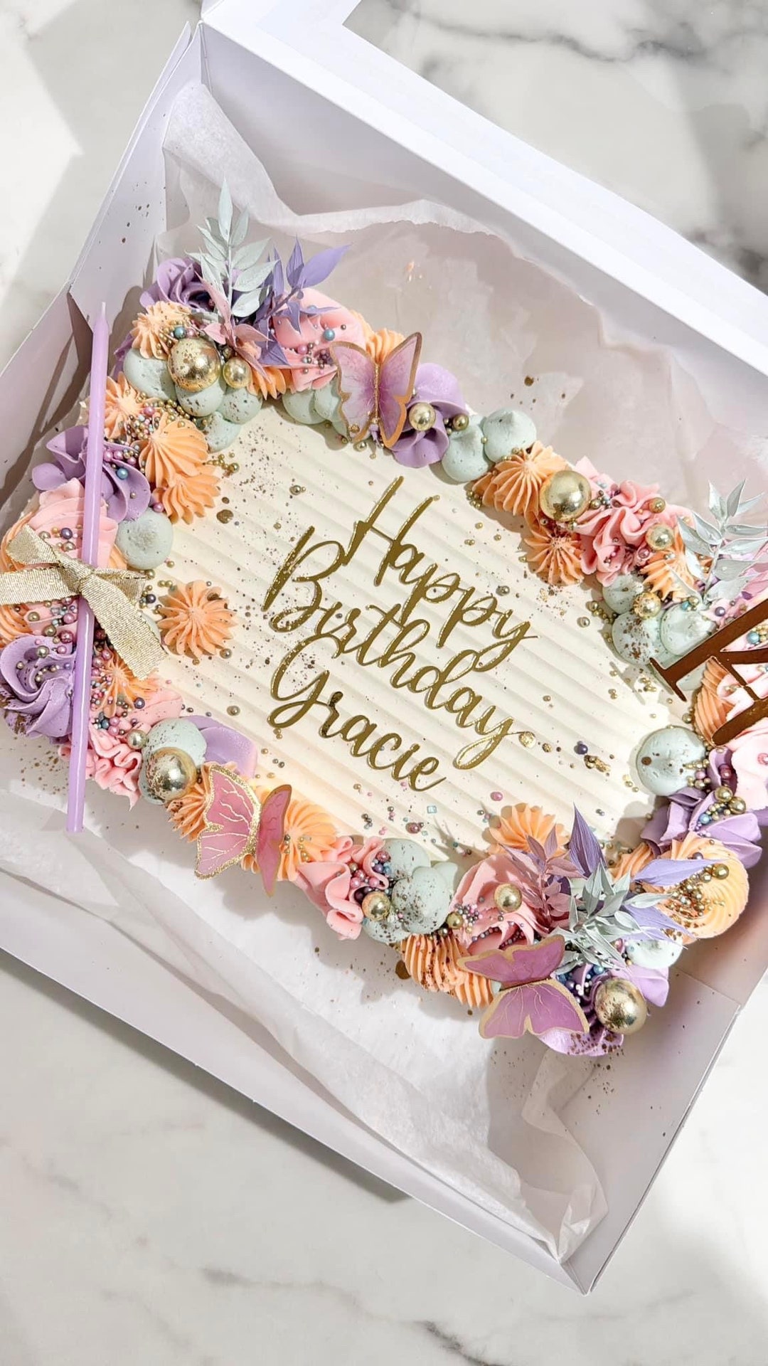 Happy Birthday Cake Topper - Blue Glitter Sign With Wooden Sticks, Party Decoration Supplies