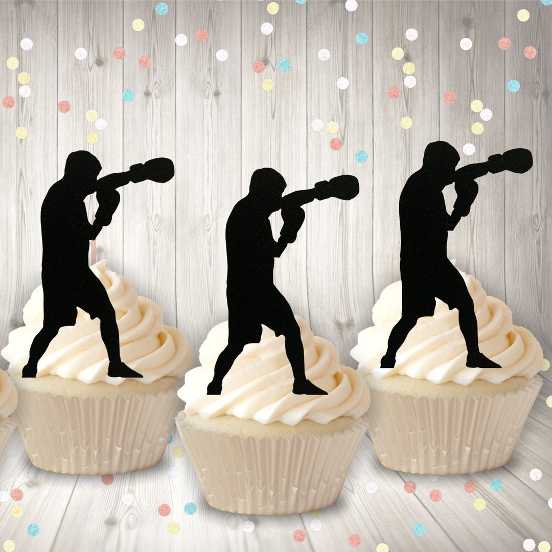 Boxing Cupcake Toppers, Boxing Cake Decor, Boxing Party Decor, Boxing