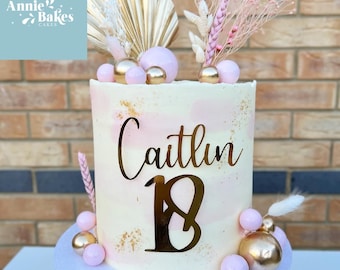 Cake Name charm, cake charm name, custom cake charm. personalised cake charm, mirror cake charm, age cake charm
