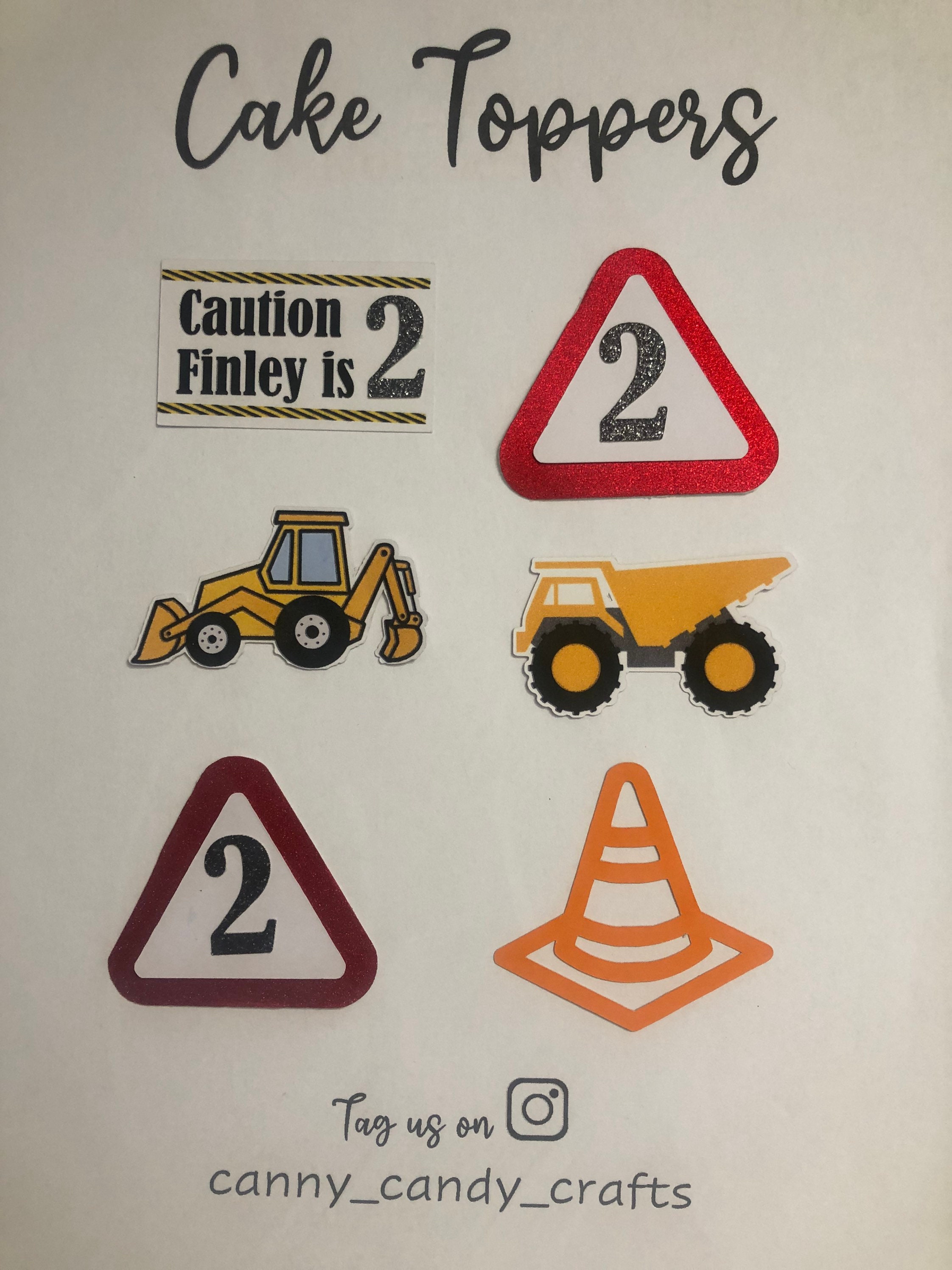 Construction Cake Toppers Personalised Construction Toppers Etsy UK