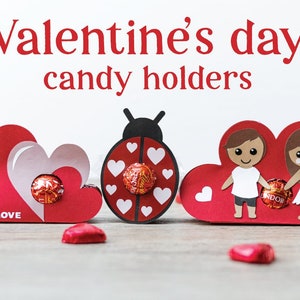 VALENTINE&#39;S day candy holder SVG bundle - DIGITAL download