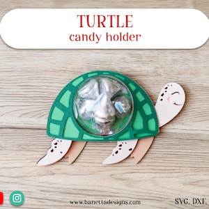 Cute TURTLE, Sea animal candy holder, ornament gift SVG, digital download