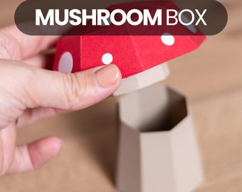 MUSHROOM BOX Autumn candy holder, ornament gift SVG, digital download