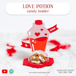 LOVE POTION Bonbonhalter, Ornament Geschenk SVG - digitaler Download