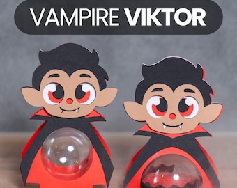 Vampire Viktor Halloween VAMPIRE candy holder, treat box, ornament gift SVG - digital download