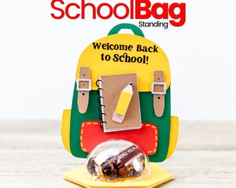 Standing School Bag Candy Holder SVG – 3D Backpack Treat Box (Digital Download)