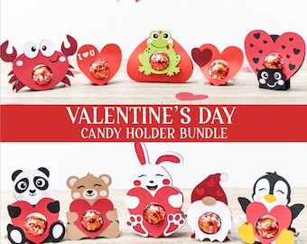 VALENTINE'S day candy holder bundle, 10 pack, ornament gift SVG  - digital download