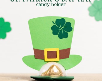 St. PATRICK'S day HAT standing candy holder, treat box, ornament gift SVG - digital download