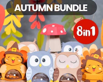 AUTUMN BUNDLE candy holder, ornament gift SVG, digital download