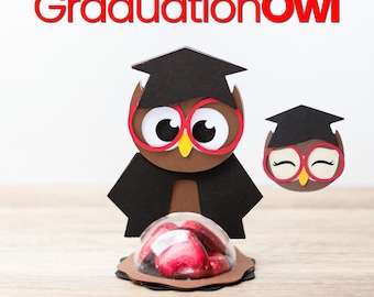 Graduation Owl Candy Holder SVG | Graduation Treat Box Cut File (Digital Download)