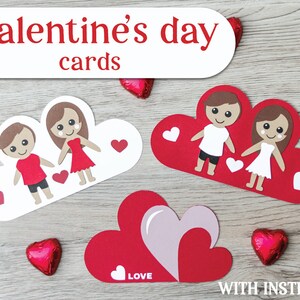 VALENTINE&#39;S day cards - set of 2 designs SVG bundle - DIGITAL download