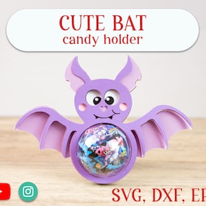 Cute BAT, halloween candy holder, ornament gift SVG - digital download