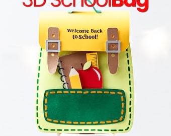 3D School Bag Candy Holder SVG – Backpack Treat Box, Cricut Cut File (Digital Download)