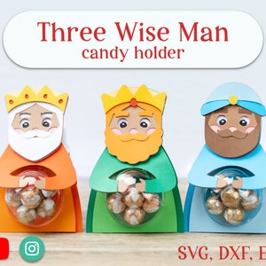 Three Wise Men Christmas candy holder, ornament gift SVG - digital download