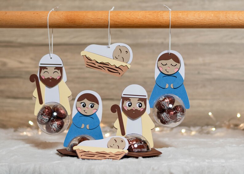 Nativity Scene Candy Holder Christmas Ornament SVG (digital Download ...