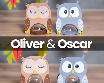 Oliver and Oscar OWL Autumn candy holder, treat box, ornament gift SVG - digital download