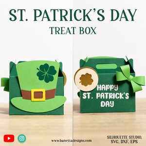 St. PATRICK&#39;S day Treat BOX, ornament gift SVG - digital download