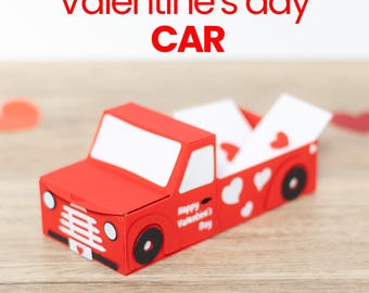 Valentine's Day CAR candy holder, treat box, ornament gift SVG - digital download