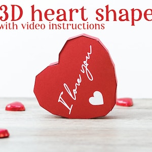 3D HEART shape SVG,  paper craft Valentine&#39;s day - DIGITAL download