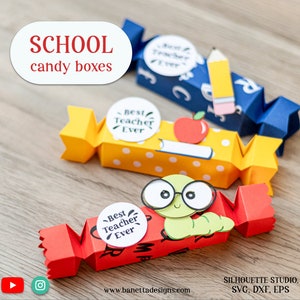 SCHOOL candy boxes (3 piece), candy holder, treat box, ornament gift SVG - digital download
