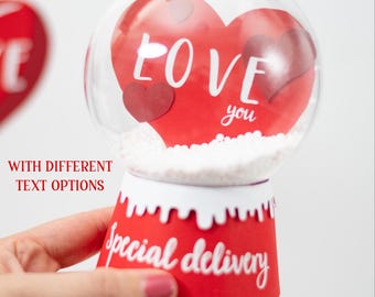 3D Heart Snow Globe SVG: Valentine's Candy Holder (Digital Download)
