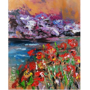 Poppies Painting Print Original Art Flowers Artwork Field of Poppies Wall Art Meadow Flowers Painting Wildflowers Art Print Floral Painting