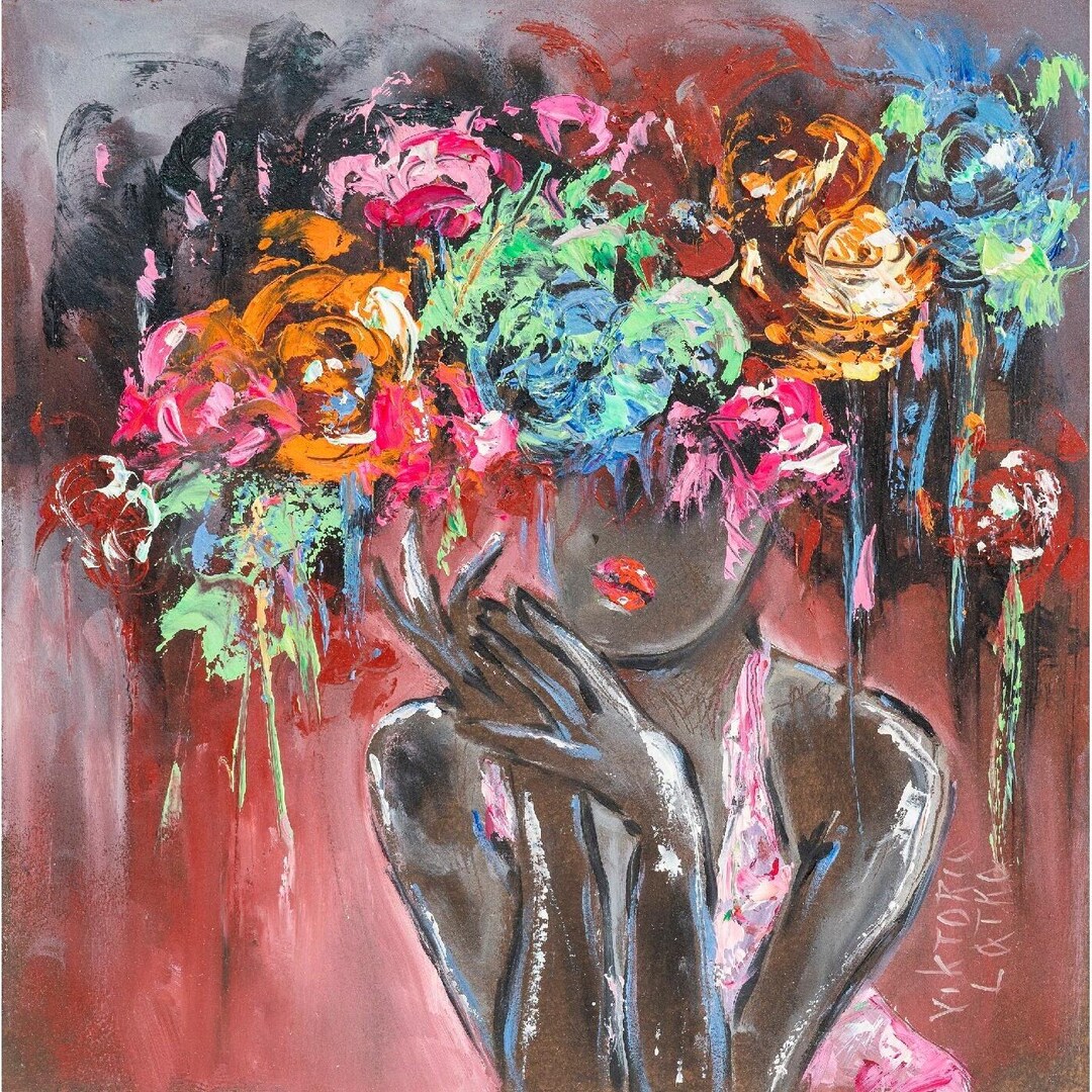 African American Art Original Painting Print Black Woman Art Poster ...