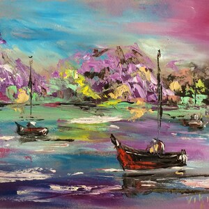 Sailboat Painting Print Original Art Poster Seascape Painting Hawaii Art Print Boat Painting Sailboat Wall Art