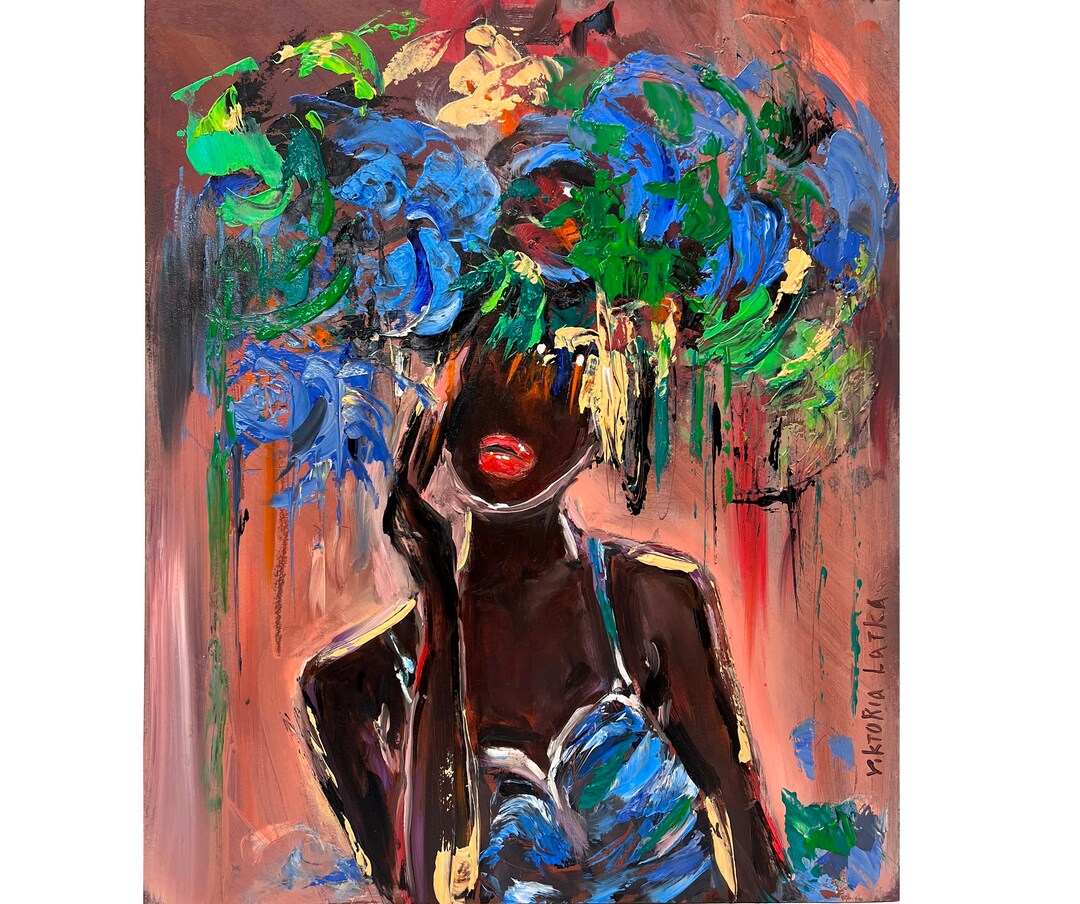African American Art Original Art Print Black Woman Painting Faceless ...