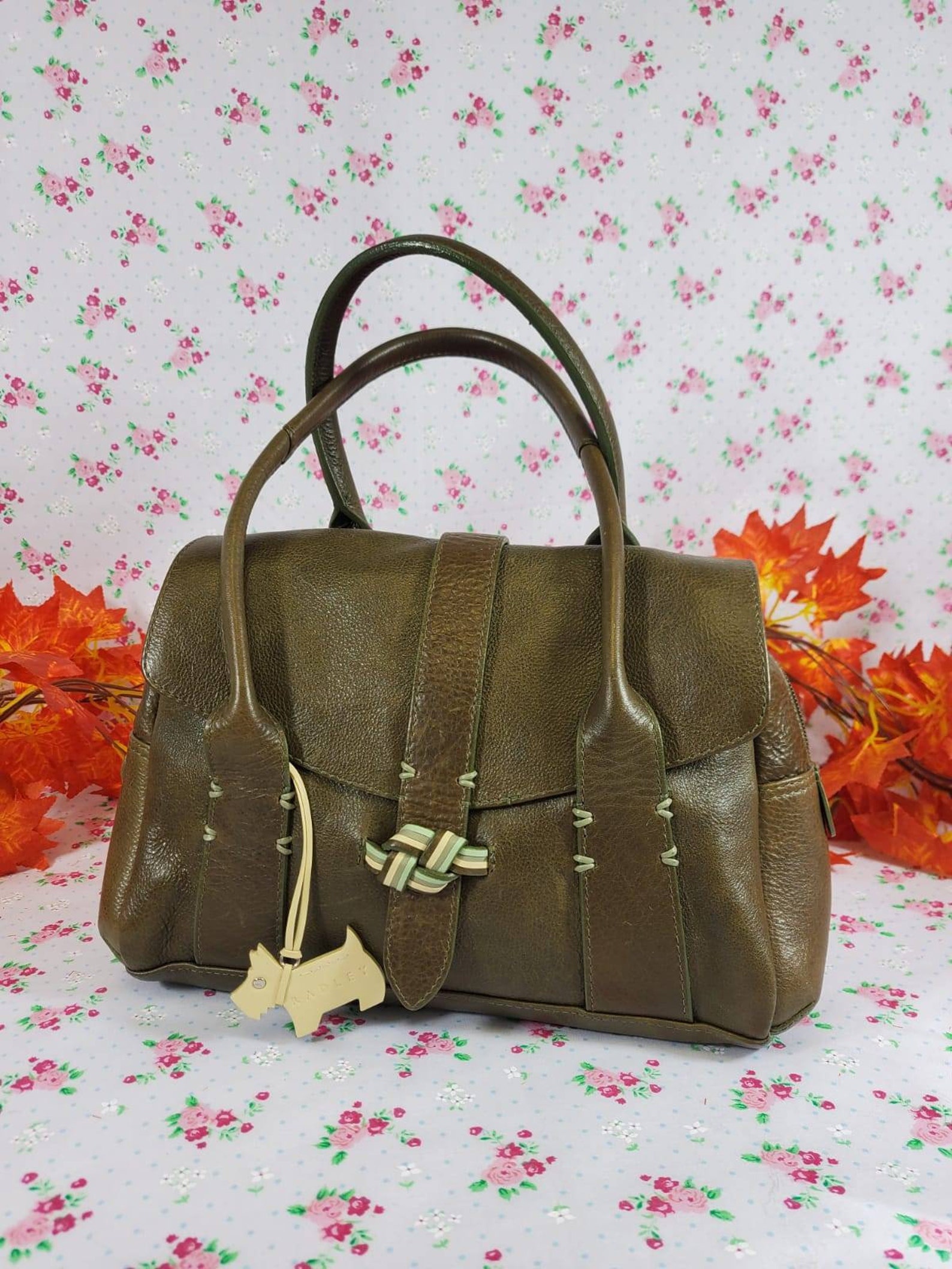 Dark olive green Radley sholder bag Etsy