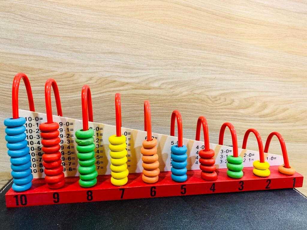 pink wooden abacus