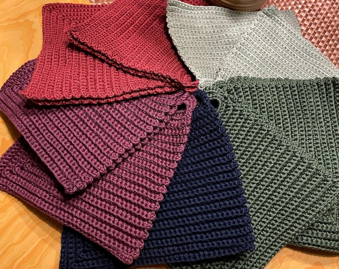 Neutrale, einfarbige Topflappen gehäkelt, Untersetzer aus Baumwolle | Geschenkidee zum Geburtstag, zu Weihnachten - 2er Set