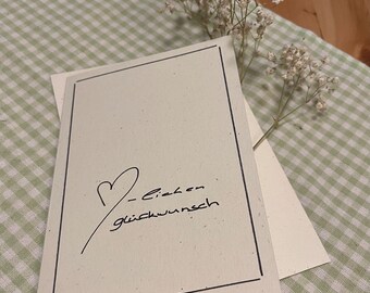 Grußkarte „Herzlichen Glückwunsch“ | Glückwunschkarte, Geburtstagskarte, Klappkarte mit Umschlag