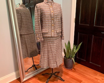 1960's Couture Chanel Fantasy Tweed Suit