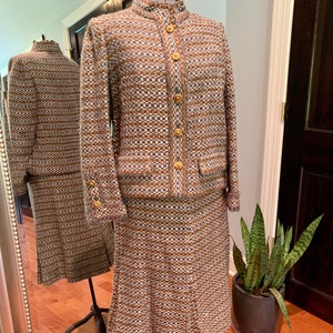 1960's Couture Chanel Fantasy Tweed Suit image 2