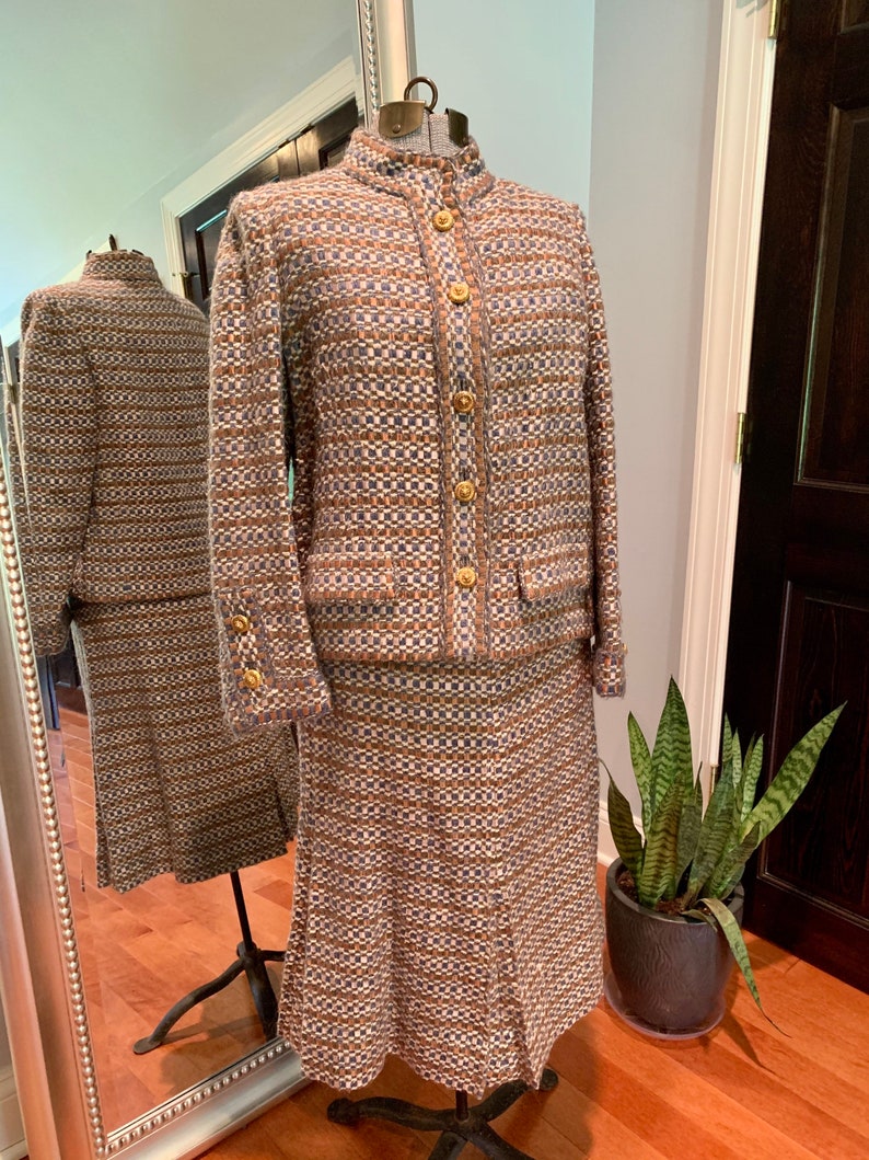 1960's Couture Chanel Fantasy Tweed Suit image 2