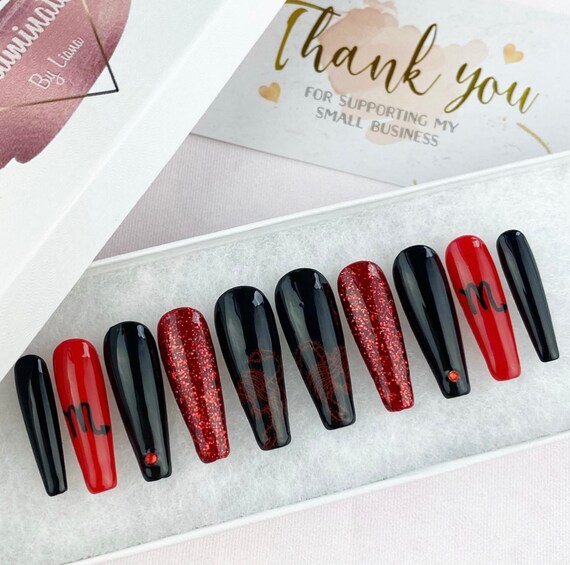 Scorpio Zodiac Press On Nails Luxury Pressons Nails Gel Etsy Scorpio Zodiac Press On Nails Luxury Pressons Nails Gel Etsy