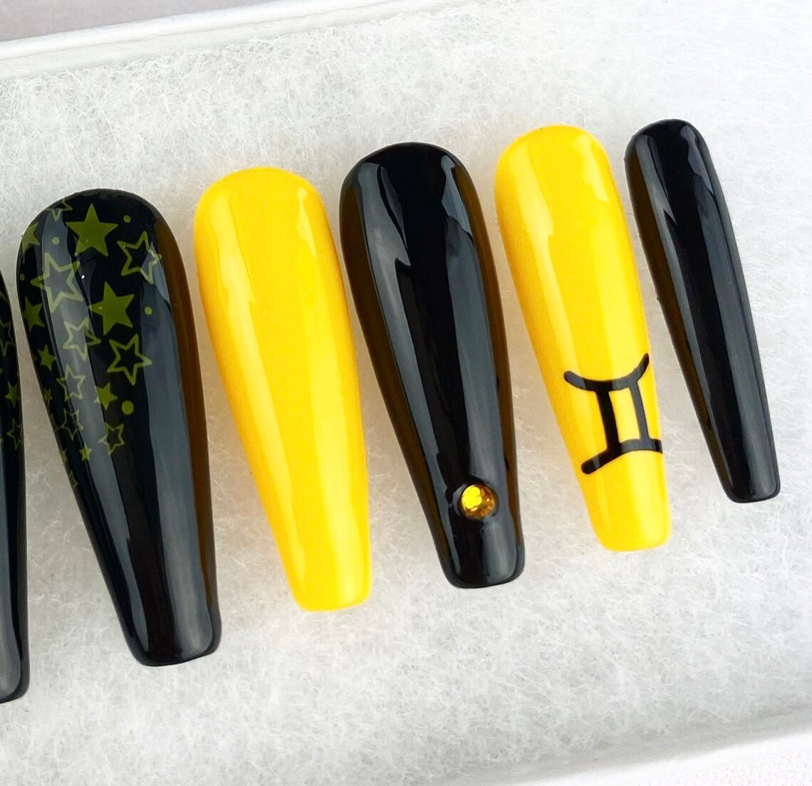 Gemini Zodiac Press on Nails Luxury Pressons Nails Gel Etsy