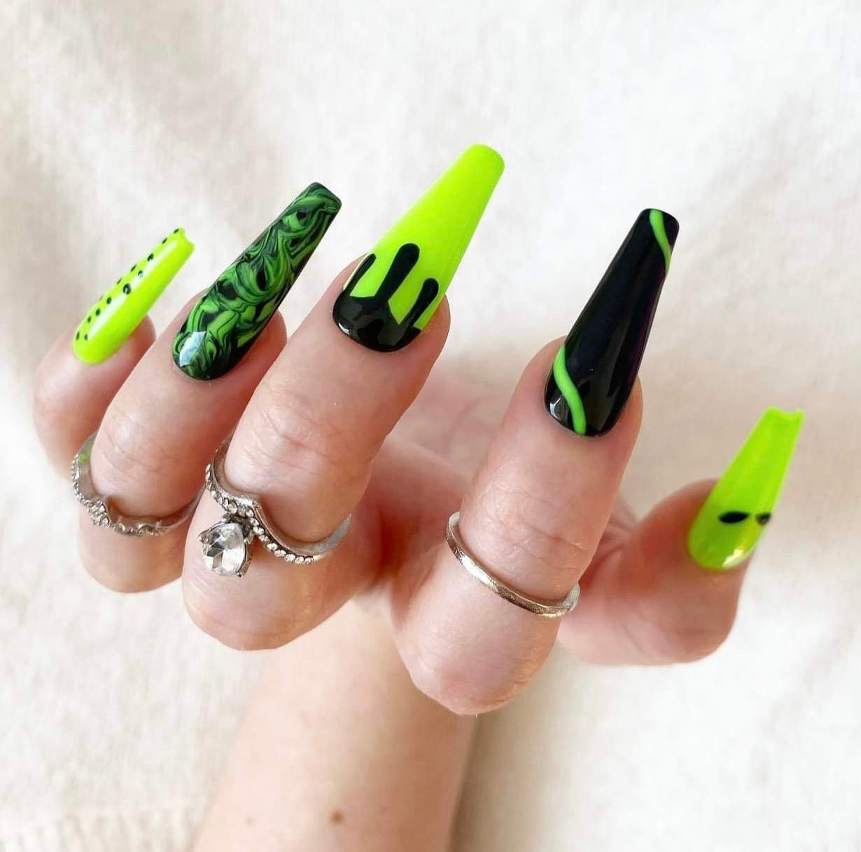 Alien Press On Nails Mix And Match Nails False Nails Gel - Etsy 日本