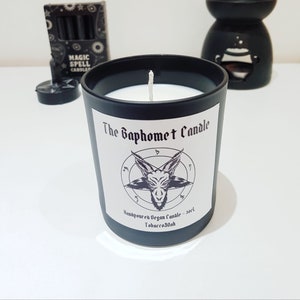 Baphomet Candle, Tobacco Candle, Satanic Art, Satanic Decor, Satanic Gift for Gothic Birthday, Goth Home Decor, The Satanic Temple Donation