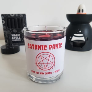 Satanic Candle, Satanic Art, Satanic Decor, Gift for Goth, Tobacco Candle Vegan, Satanist gift, Witchy Candle, The Satanic Temple Donation
