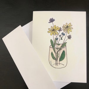 Wildflower card set, gouache painted, blank note cards, Easter card, mothers day card