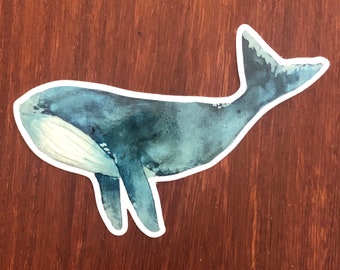 Whale die-cut vinyl sticker for water bottles and electronics