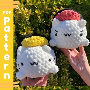 PDF PATTERN || Sushi Cat Plush, Nigiri Cat Crochet Amigurumi