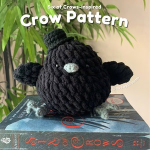 PDF PATTERN || Six of Crows-Inspired Crow Plush, Crochet Crow Amigurumi