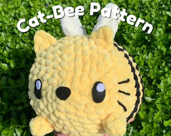 PDF PATTERN || Cat-Bee Plush, Handmade Stuffed Animal, Crochet Amigurumi