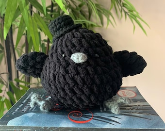 Small Crow Plush, Six of Crows-Inspired, Crochet Amigurumi || MADE TO ORDER
